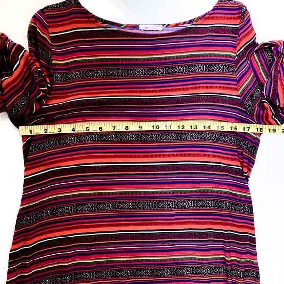 everly colorful shift pattern dress 3/4 sleeves - Picture 4 of 4